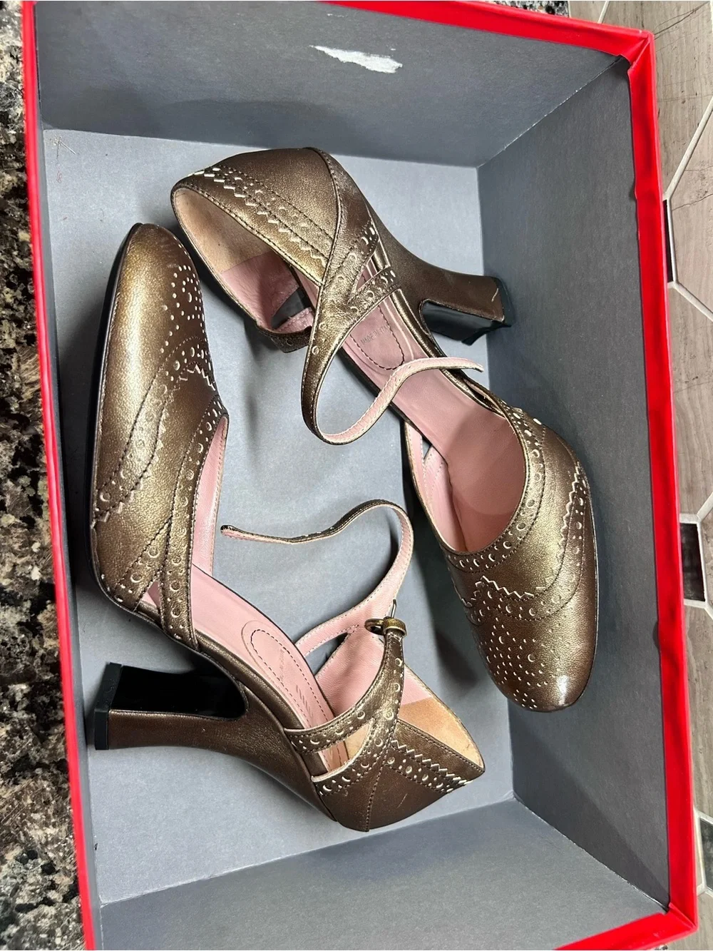 Marc Fisher Leopard Print Pointed Toe Block Heels Size 6.5M